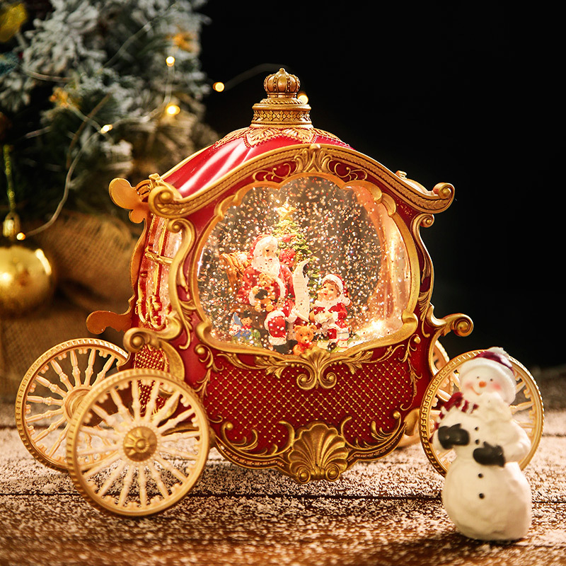 High-end Christmas pumpkin carriage Music Box Music Box Music Box wind light decoration birthday gift crystal ball decoration
