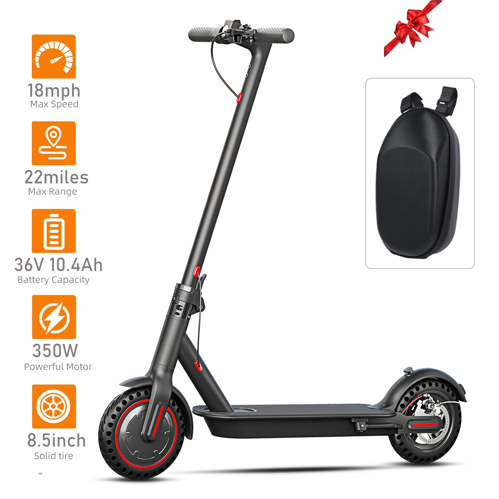 Electric Scooter 350W 28km/h Scooter 8.5inch Tire Folding Electric Scooter 22miles Max Range For Adult