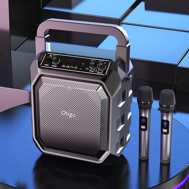Portable Speakers Chigo Bluetooth Speaker Outdoor Portable Square Dance Speaker With High Volume And Microphone For Karaoke Stalls