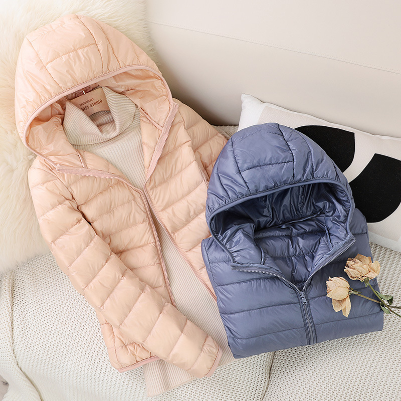 Women's Clothing Thin winter coats jacket for women short hooded autumn and winter new winter coats slim fit large size lightweight jacket off season