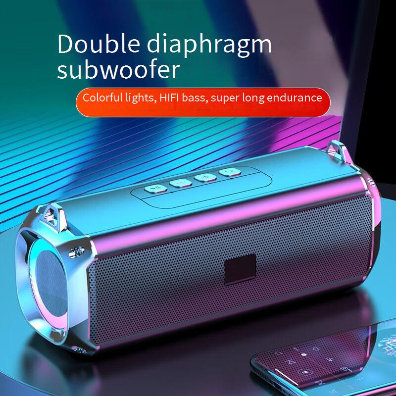 Portable Speakers New Wireless Bluetooth Speaker Strap Type Double Speaker Subwoofer Outdoor Multi Function Audio