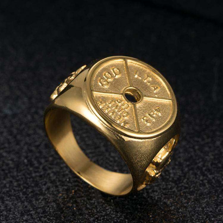 Titanium steel fitness sports men's ring bodybuilding rhino head power ring exercise give up jewelry