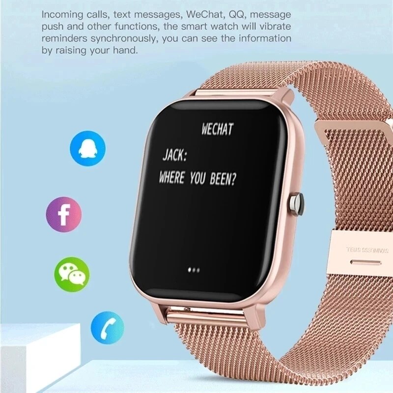 Smart Watch Women Men 1.69'Full Touch Bluetooth Call Fitness Tracker Heart Rate Monitor Blood Pressure Ladies Smartwatch