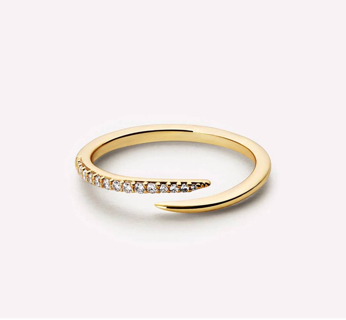 Women's Jewelry Inlaid 5A Zircon Claw Ring Ring Light Luxury High End Fashion Design Versatile Daily Open Ring