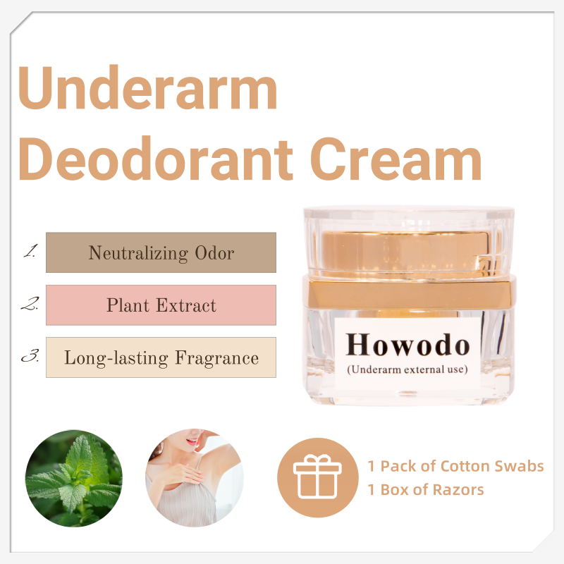 Howodo Natural Deodorant Cream 15g | Aluminum-Free & Chemical-Free | Plant-Based Odor Control | For Men & Women