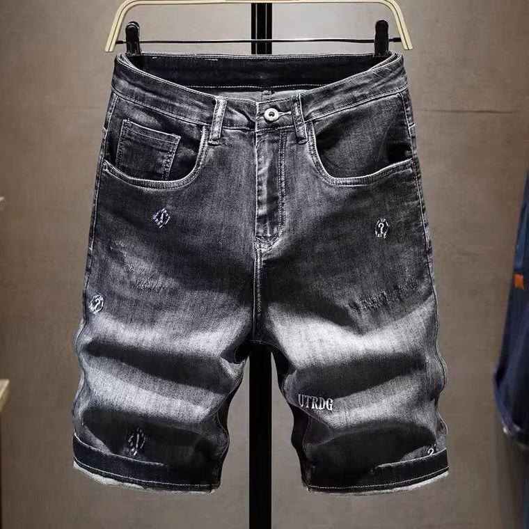 Fashion New Fashion Jeans Wash Fashion Summer Pants Slim Small Feet Popular Youth Ins Waist Man