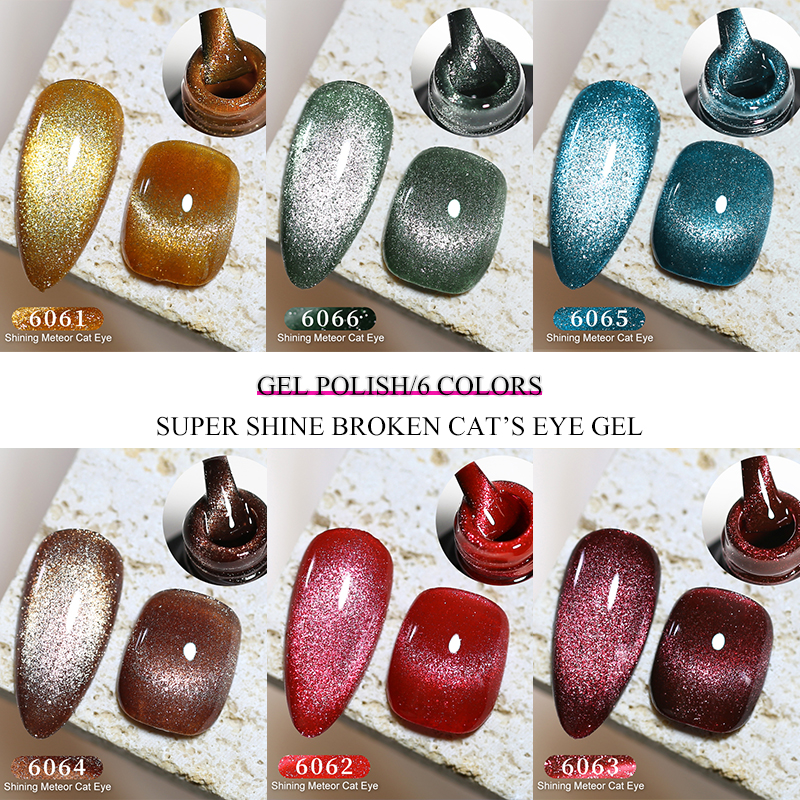 Arte Clavo 10ml Reflective Cat Magnetic Gel Nail Polish Glitter Vernis Semi Permanent Soak Off Magnetic UV Gel Nail Art Gel