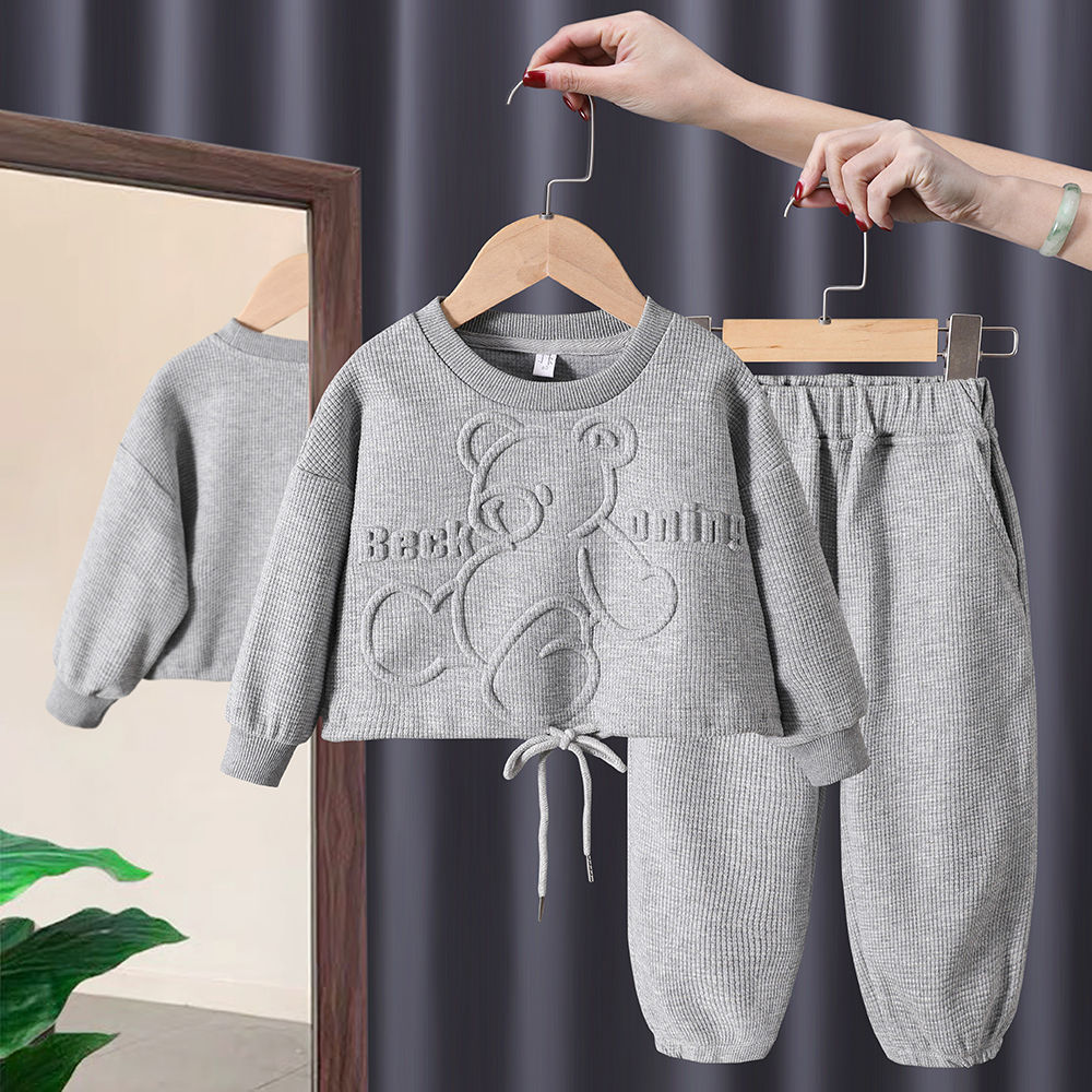 Babies' clothes Baby long-sleeved flared pants cartoon giraffe suit baby giraffe letter triangle romper striped trousers