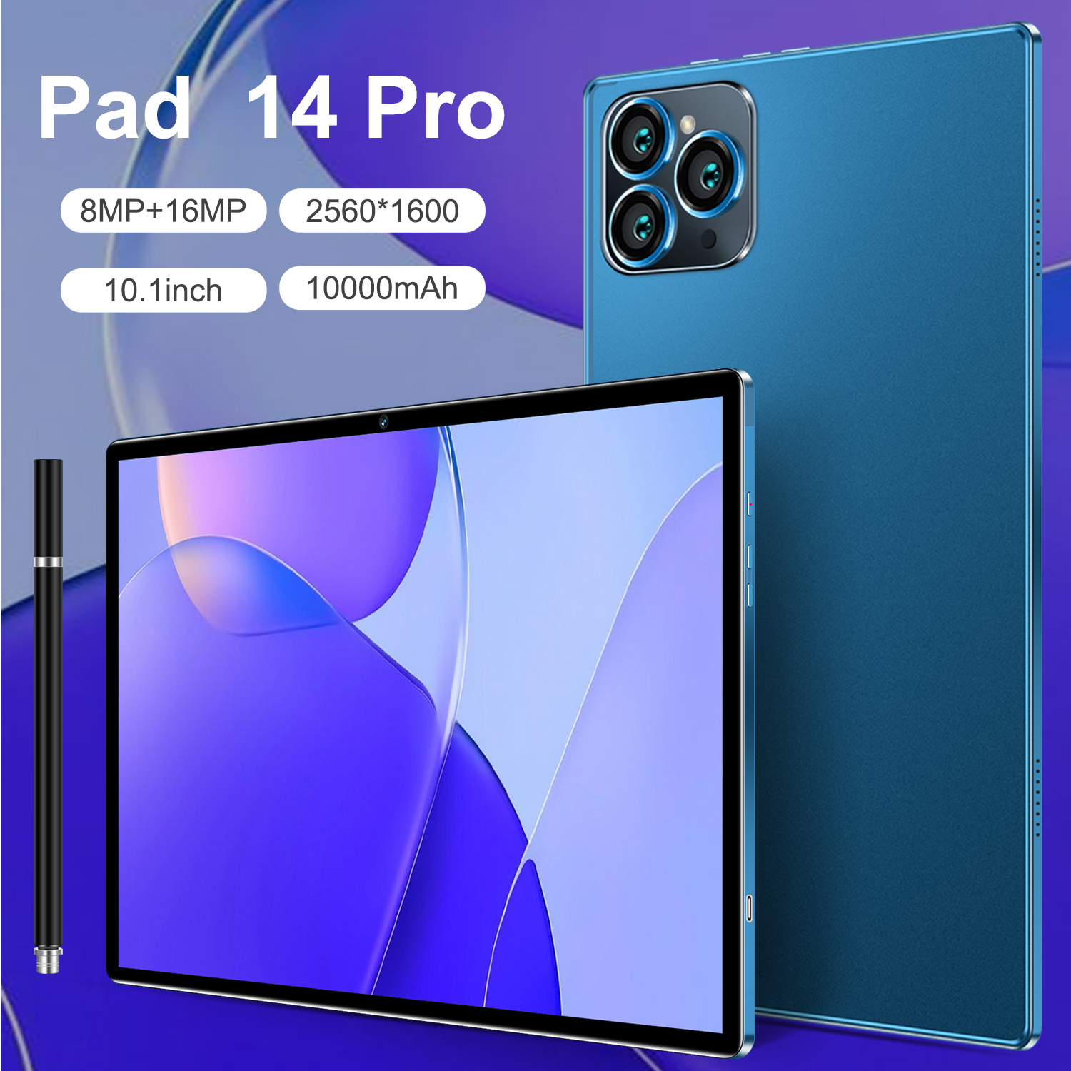 New Pad 14 Pro Tablet Android 16G+512G 10.1 Inch New Tablette 5G Dual SIM Card Or WIFI Google Play PC Tablet Kids For