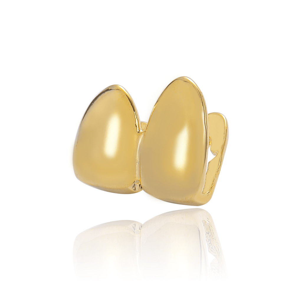 hip hop canine braces two teeth hiphop grillz personality Halloween hip hop gold teeth dress up braces