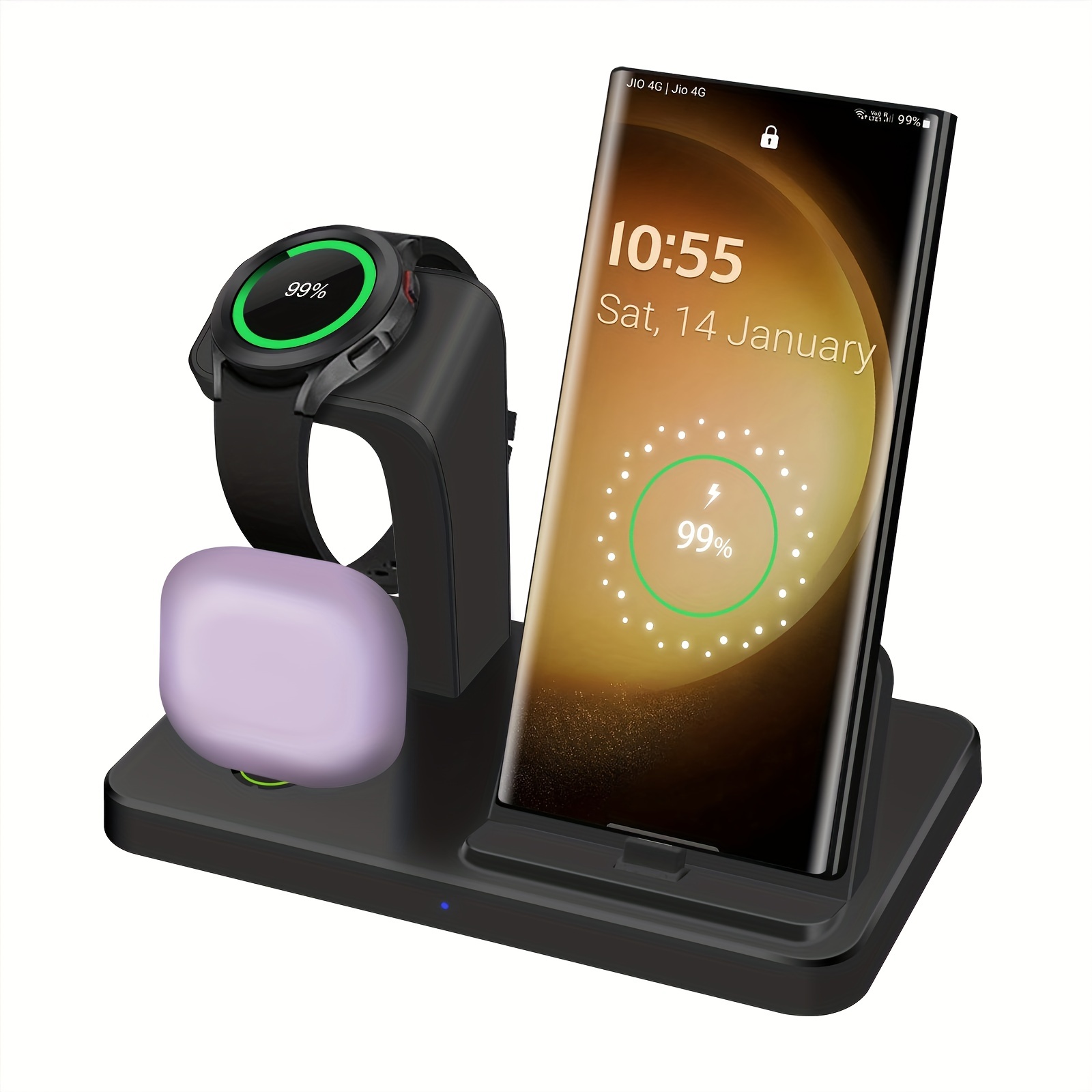 Charging Station For Samsung Multiple Devices 3 In 1 Fast Charging Stand For Galaxy S23 Ultra/S22/S21/Note20/Z Flip/Z Fold 4/Galaxy Buds Wireless Char