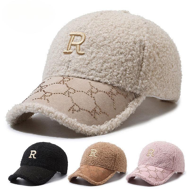 Autumn and winter big head circumference embroidery letters polished baseball cap versatile face small cap unisex
