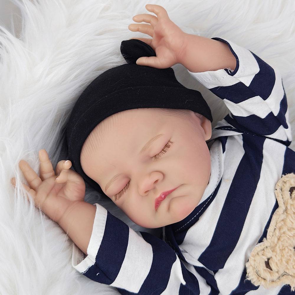 46inch Realistic Reborn Baby Doll Painted Finished Sleeping Newborn Baby 3D Skin Visible Veins Collectible Art Doll