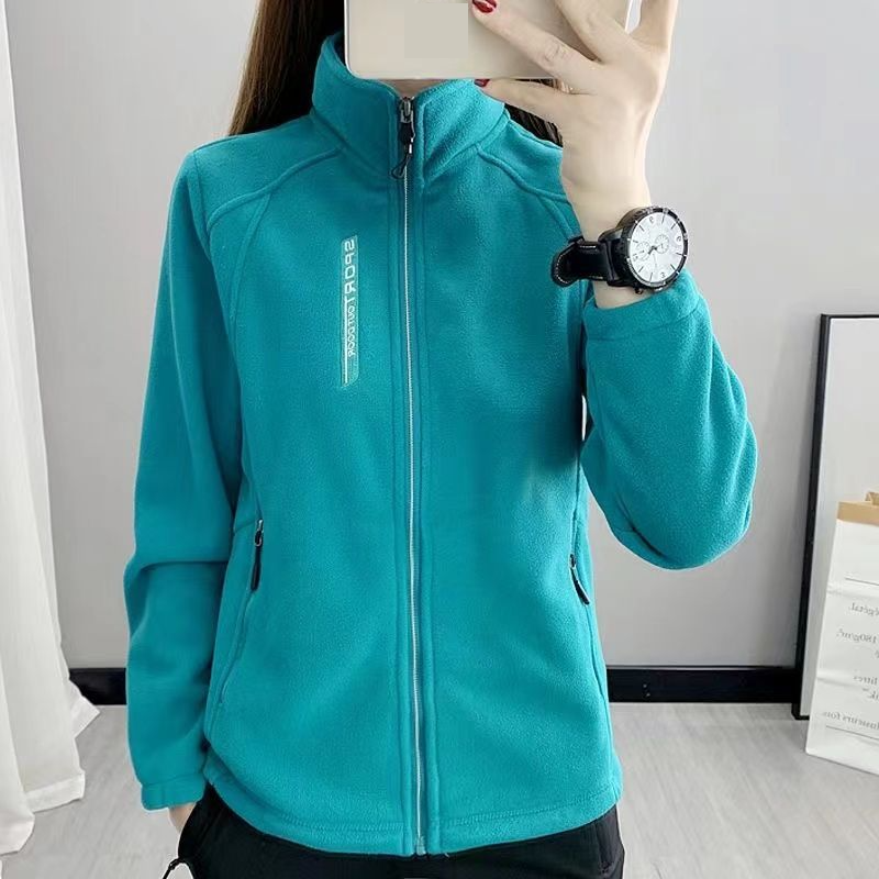 Damenbekleidung Polarfleecejacke Fleecejacke mit durchgehendem Reißverschluss und Stehkragen, weicher und warmer Winterpullover für Outdoor-Aktivitäten (mehrere Farben und Größen)​