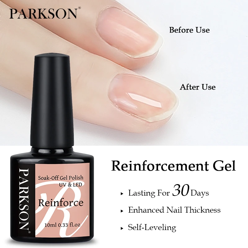 Parkson Self Leveling Gel Polish Build Nails C-Curve Strong Base Coat Healthy UV Semi Permanent Varnish Gel for Nail Repair Care