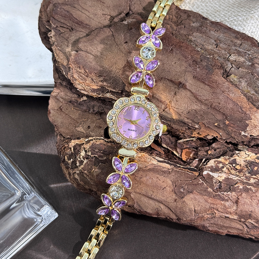 Live-Streaming Neue Nische Internet Promi Damen Volldiamant Mode Blumenarmbanduhr