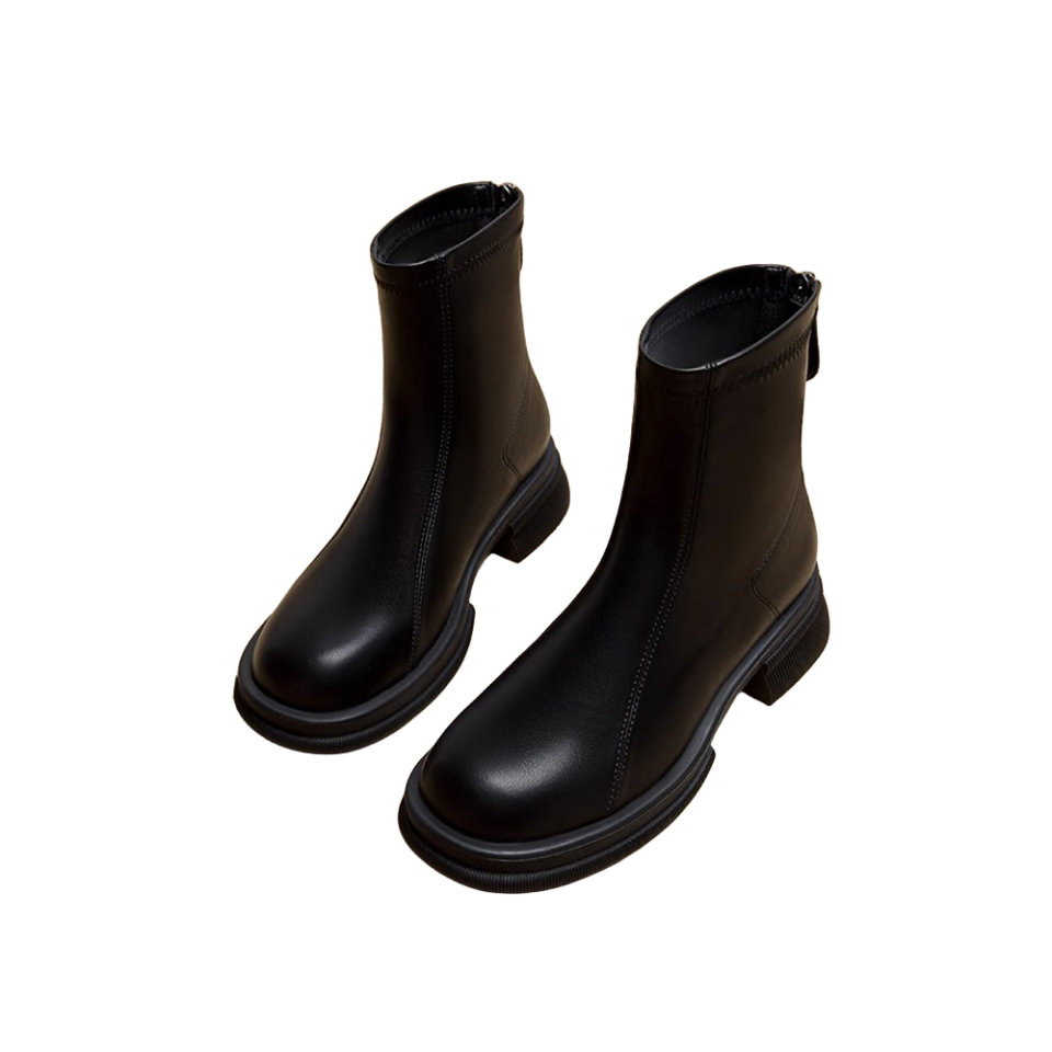 Vintage British Style Martin Boots For Women 2023 Autumn New All-match Elastic Skinny Boots For Women Soft Sole Ankle Boots