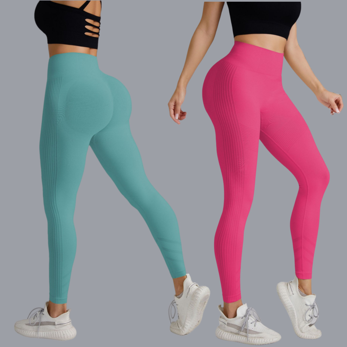 Women's Clothing Fitness Pants Hip Lift Yoga Pants Women Seamless Knit Tight High Waist Breathable Sports Fitness Trousers