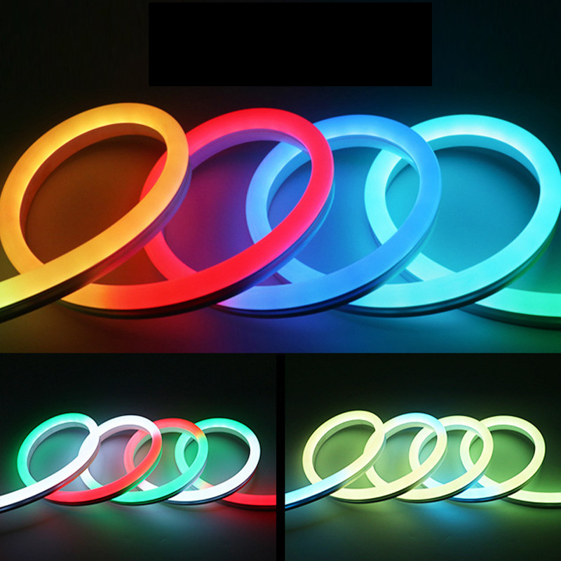 Color changing RGB colorful neon strip flexible low voltage 12V outdoor atmosphere waterproof 0612mm silicone strip led