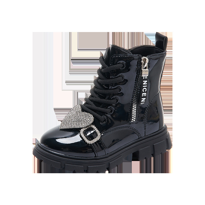 Kids Shoes Girls Boots 2025 New Autumn Women's Mid Calf Boots Children's Leather Boots Martin Boots Spring And Autumn Single Boots Trend