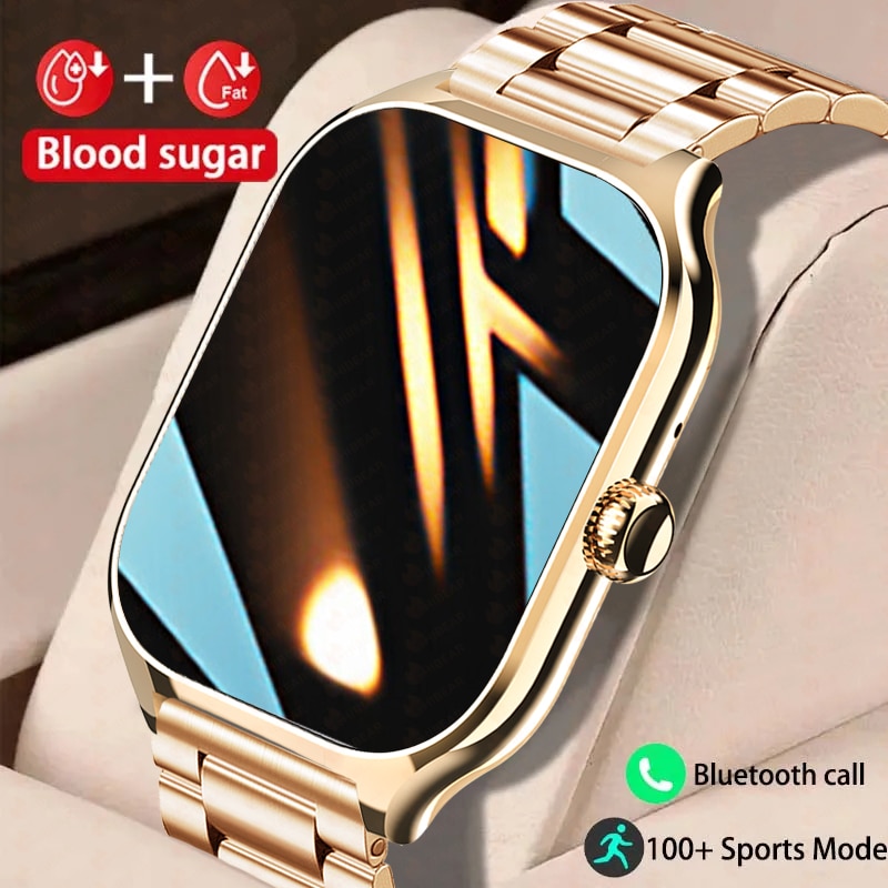 2023 ECG+PPG Smart Watch Men Women Heart Rate Oxygen Sport Fiess Tracker 2.01inch Bluetooth Call Blood Sugar Smartwatch