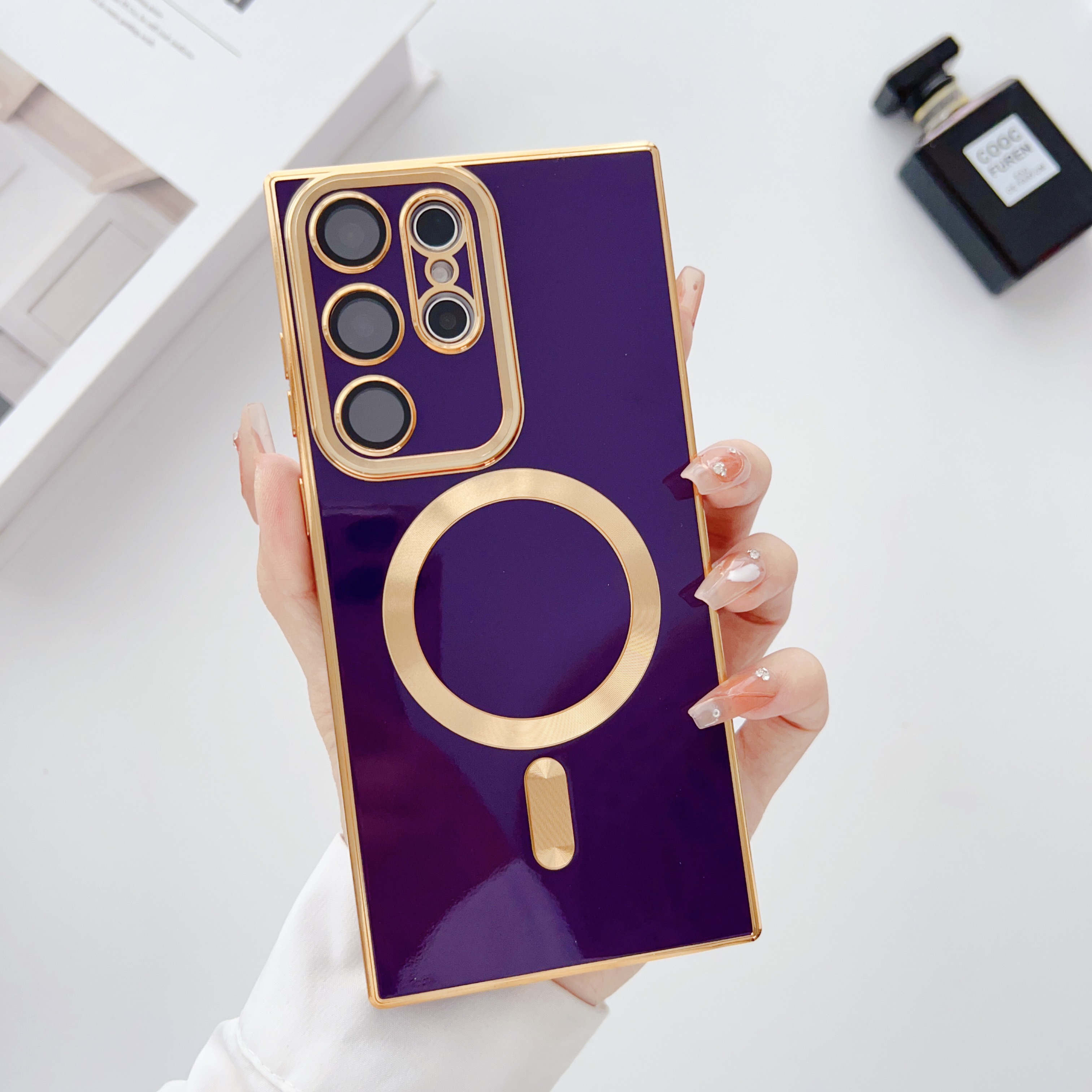 Luxury Electroplated Magnetic Magsafe Wireless Charge Case For Samsung S21 S22 S23 Plus S21Ultra S22Ultra S23Ultra Soft Silicone Shockproof Cover