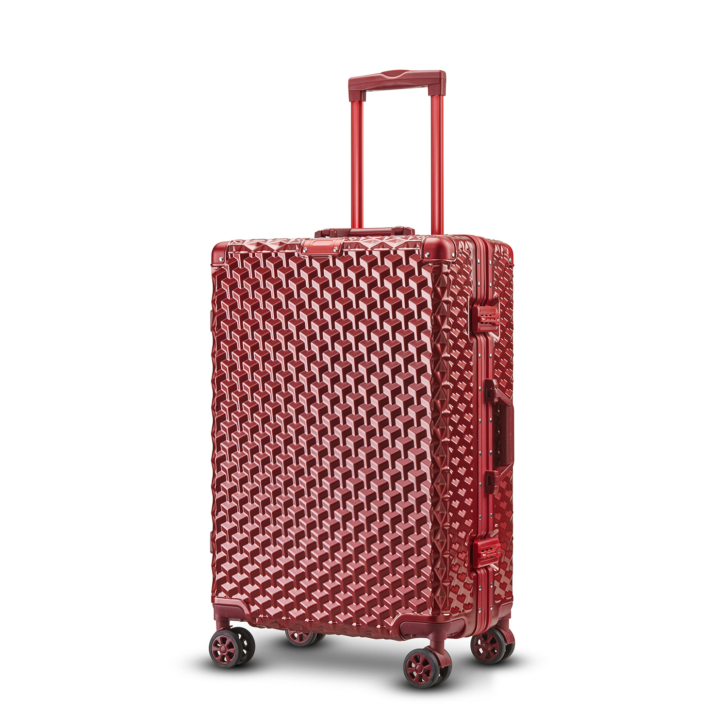 New Color Matching Aluminum Frame Trolley Case Large Capacity Universal Wheel Cabin Suitcase High End Aluminum Frame Suitcase Three Piece Set