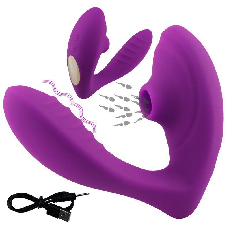 Sex fun sucking vibrator Mary wears female G-spot stimulation clitoral orgasm vibrator massage stick