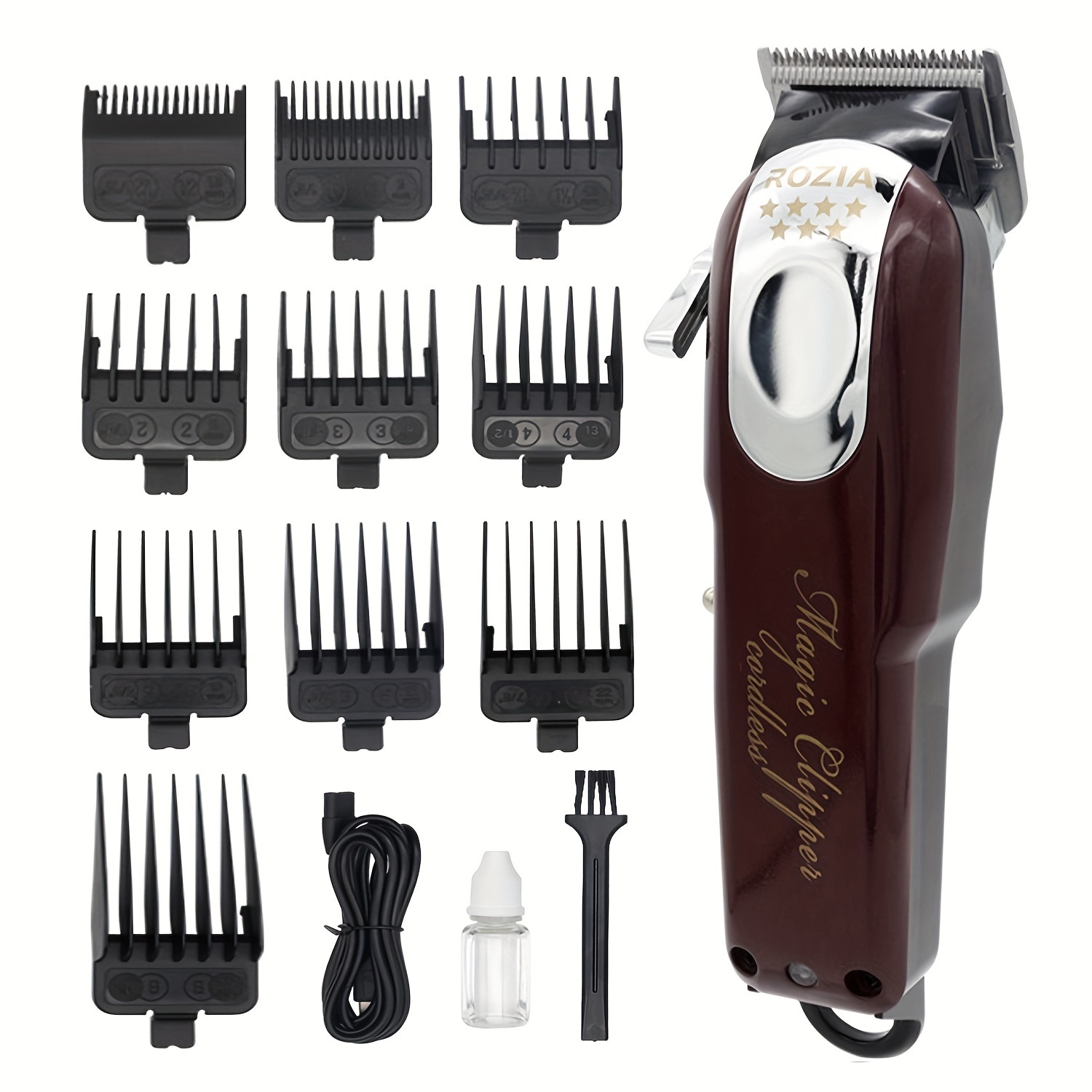 Professional Hair Clipper for Men Rechargeable Hair Trimmer Cordless Hair Cutting Machine Electric Barber Clippers