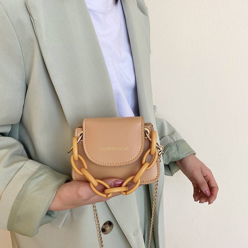 Mini Bag Mini Stone Texture Small Bag New Style Version All Match Crossbody Bag Stylish Chain Bag Small Square Bag