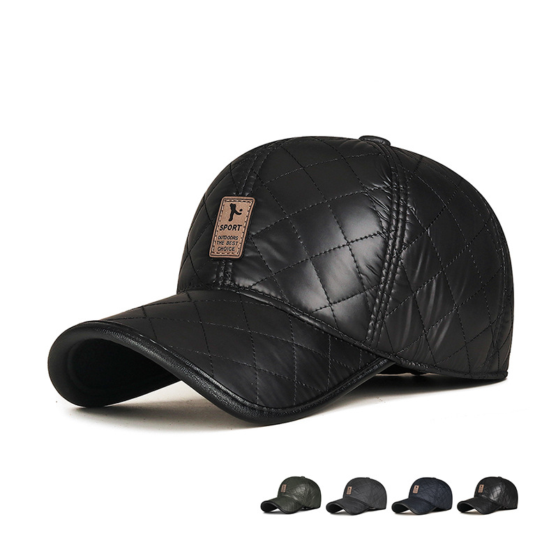 Men's Hat Middle-aged And Elderly Autumn And Winter Warm Cap Cold And Windproof Baseball Cap Cotton Plus Velvet Thickened Ear Protection Cap