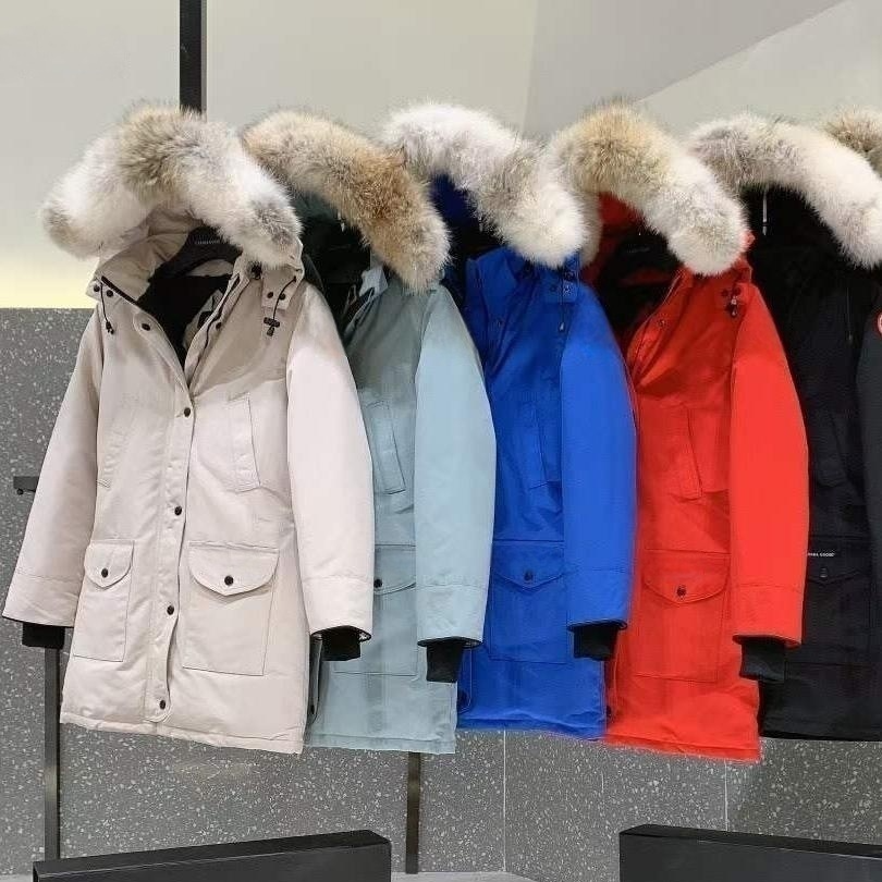 Women's Clothing Big goose down jacket 07 Trillium Canada same style women's mid length coat parka 6660LA