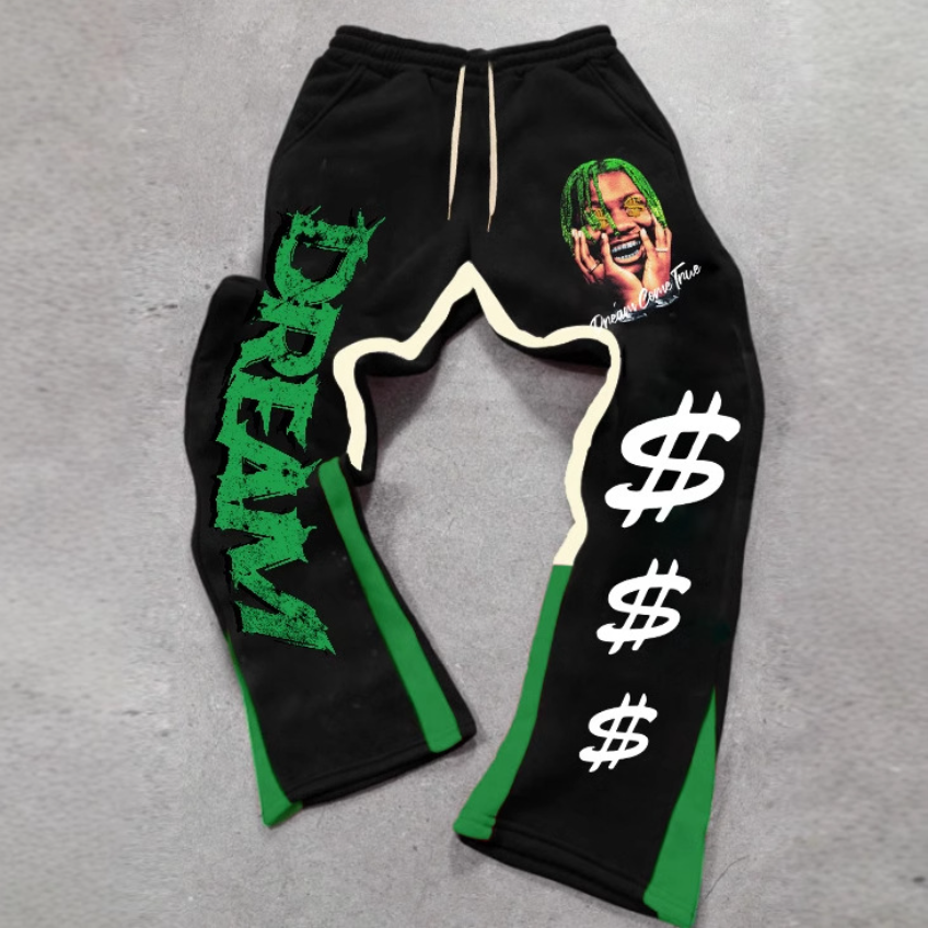 Men's Clothing New Fashion Brand Fashion Letters Casual Fashion Slightly Elastic Fabric Flared Pants Fashionable And Versatile