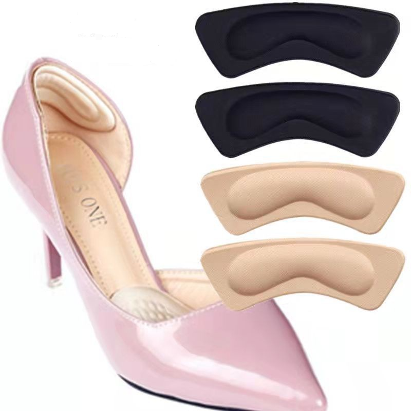 High Heel Heel Pads Sponge Anti Friction Foot Pads Foam Thickened Heel Half Size Pad Leather Shoe Heel Pad