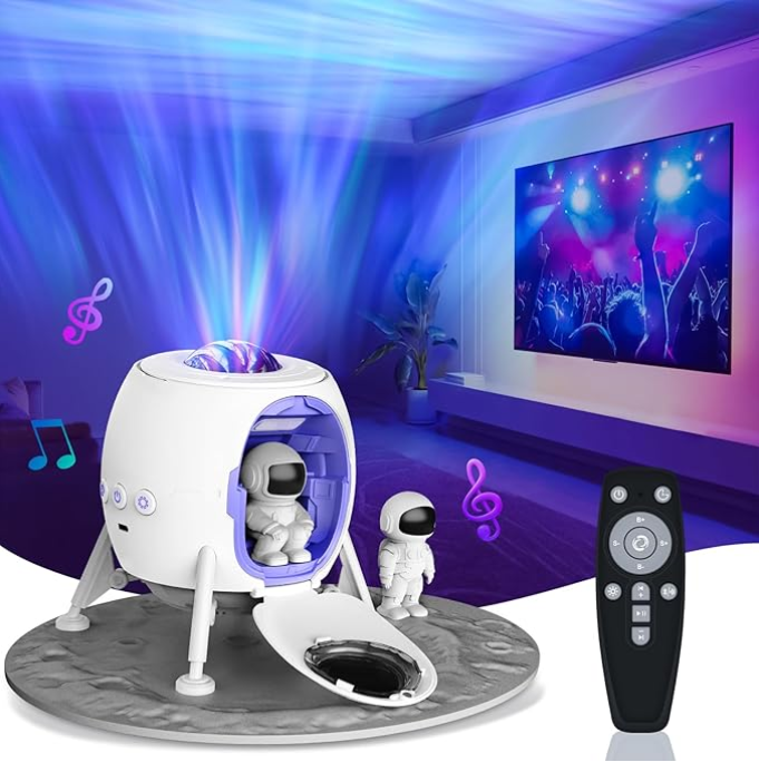 Galaxy Projector, Space Projector With Bluetooth Speaker,Ceiling Projector Light, Space Lander And Astronaut Galaxy Night Light