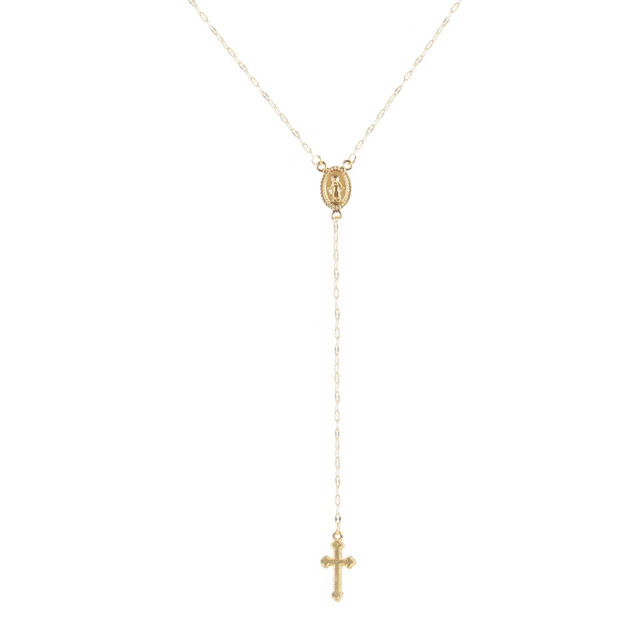 Vintage Gold/Rose Gold Christian Cross Bohemia Religious Rosary Pendant Necklace For Women Charm Jewelry Gifts