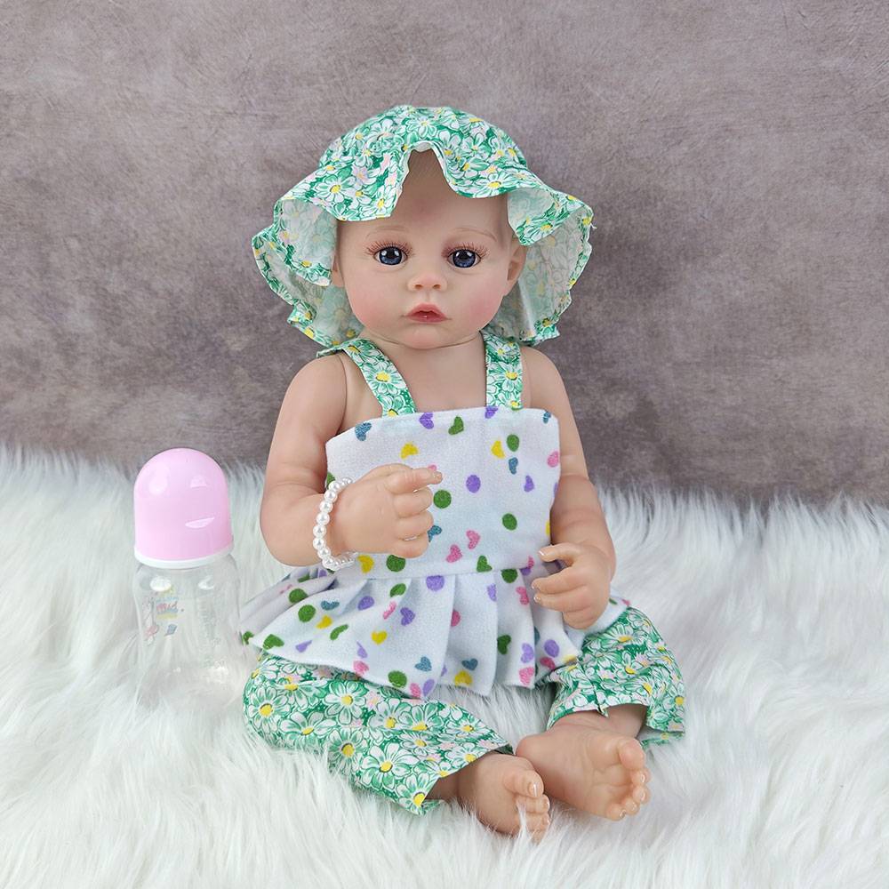 46CM 18Inch Full Soft Vinyl Rebirth Doll Girl Children Lifelike Newborn Baby Dress Up Doll High-quality Birthday Gift
