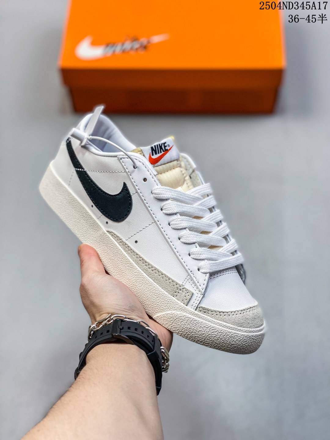 Nike Blazer Low'1977 Vintage Classic Blazer Low-top Versatile Casual Sports Sneakers Genuine Leather White Sneakers For Men And Women
