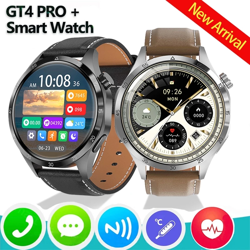 For Huawei Watch 4 Pro Plus GPS Smart Watch Men GT4 PRO AMOLED HD Screen Bluetooth Call NFC Heart rate BloodSugar SmartWatch 2023 NEW
