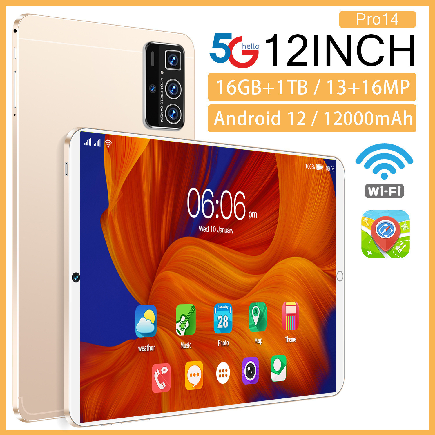 Pro14 10-Inch 5G Tablet - Russian Language Support, WiFi & Cellular Calling, Smart Education Tablet