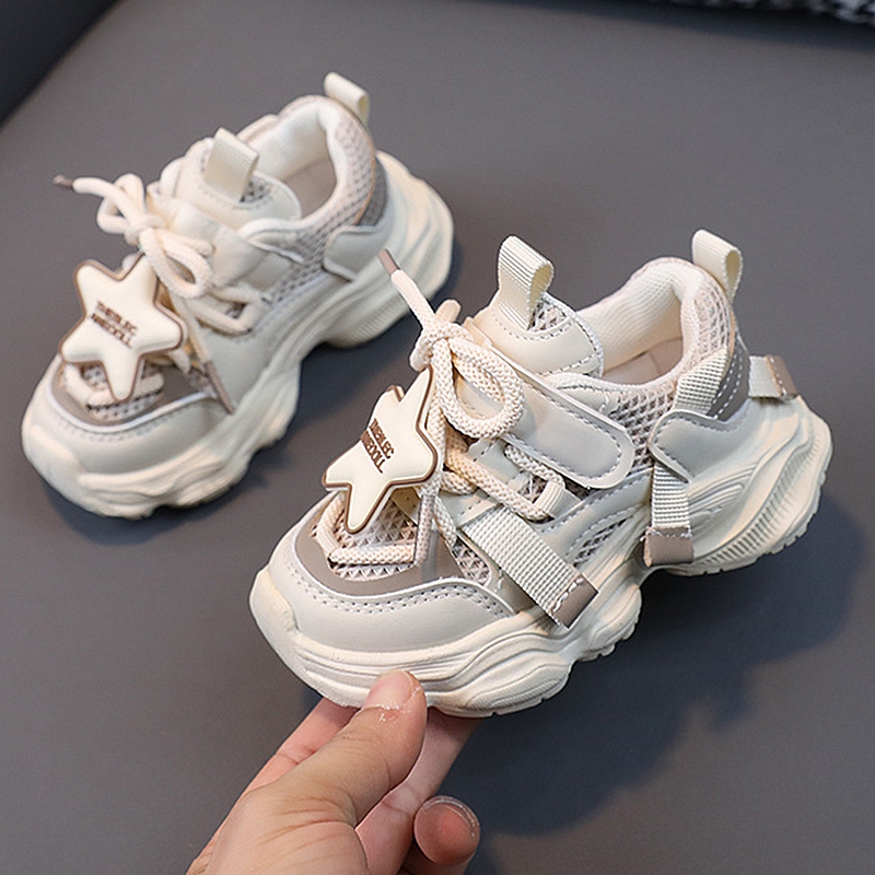 SHLIANG Children's Sneakers Mesh Breathable Girl Boy Sneakers Soft-soled Non-slip Running Shoes Kids Casual Shoes S070B