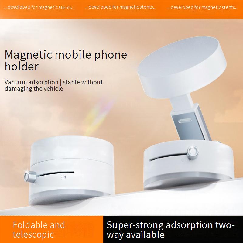 Magnetic Phone Holder, 360° Rotating & Foldable Car Phone Mount, Strong Vacuum Suction Phone Stand For Car/Desk/Home, Universal Compatibility