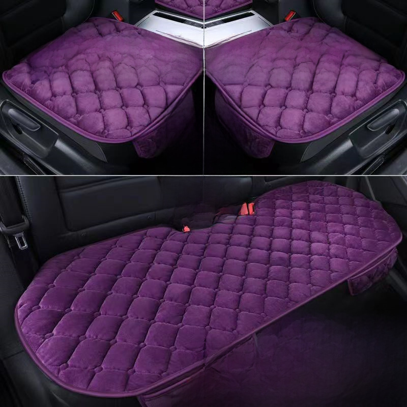 Cross-border exclusive for four seasons car seat cushion without backrest three-piece single-piece seat cushion non-slip plush binding-free