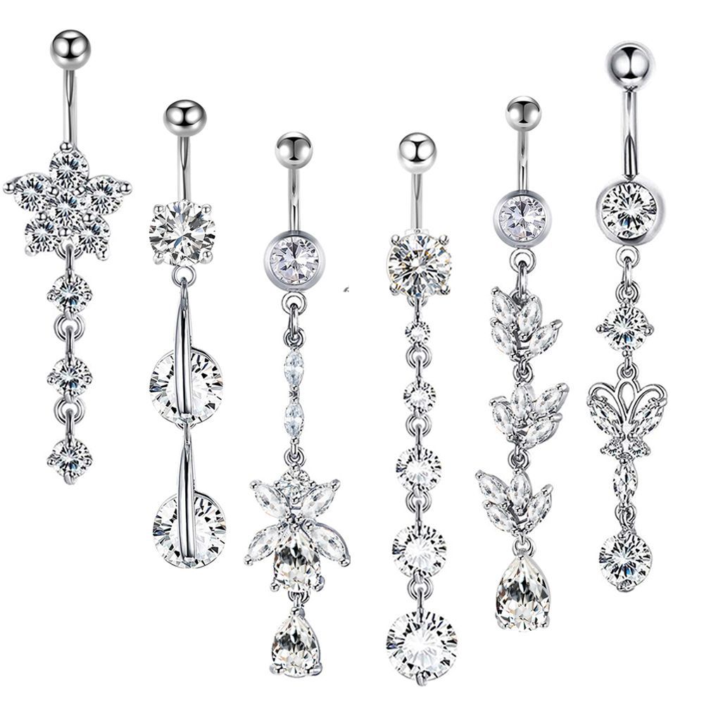 Popular navel ring suit navel ring body piercing jewelry piercing belly 6-piece set
