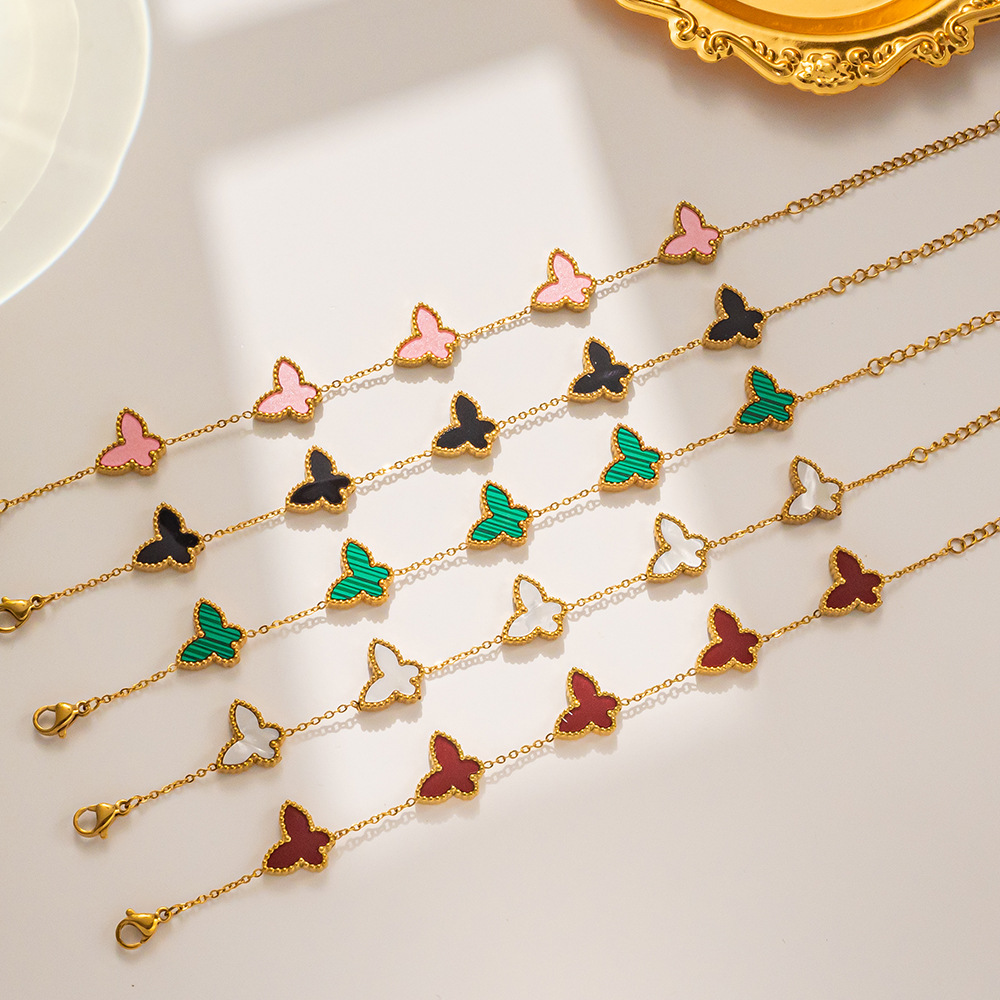 Butterfly Titanium Steel Bracelet Female Ins Net Red Niche Design Sense Fashion Personality Bracelet Simple Versatile Jewelry Wholesale