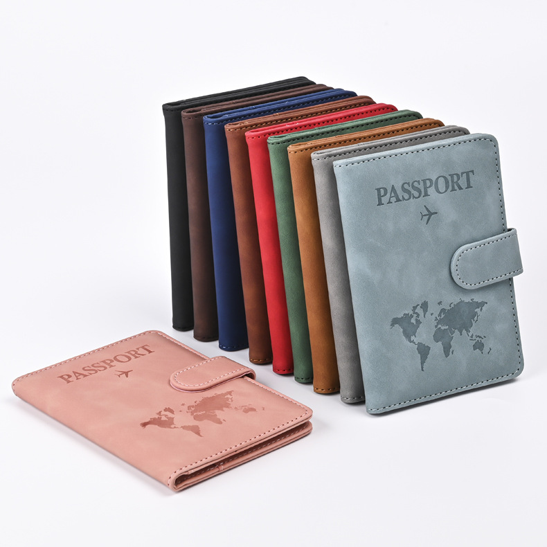 anti-magnetic RFID color-changing PU map multi-functional passport cover ticket holder card holder