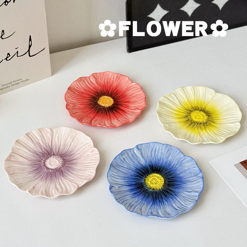 Flower Household New Style Bone Spit Plate 6inch Ceramic Exquisite Dessert Dish Small Size