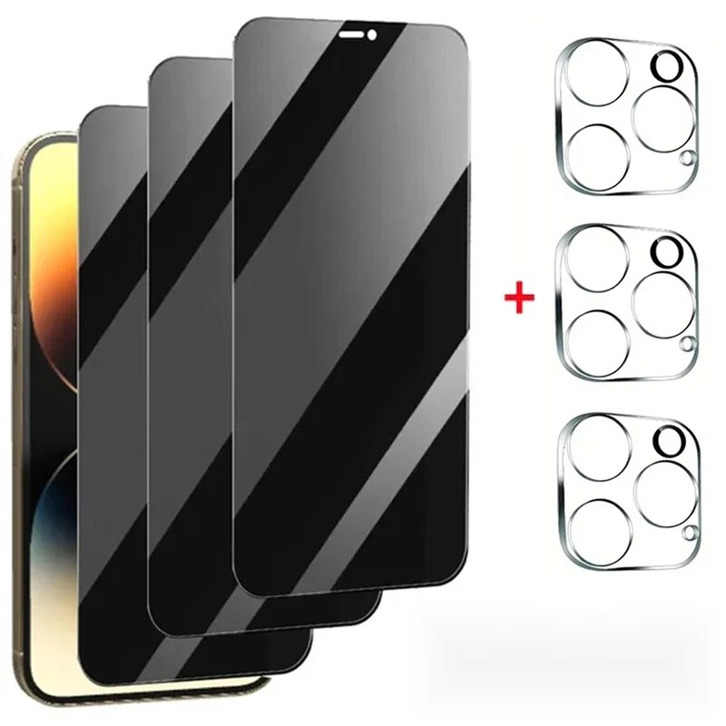 Privacy Screen Protector 13 11 12 15 Pro Max Mini Plus Camera Lens Protective Glass Film For IPhone 14 PRO XS MAX