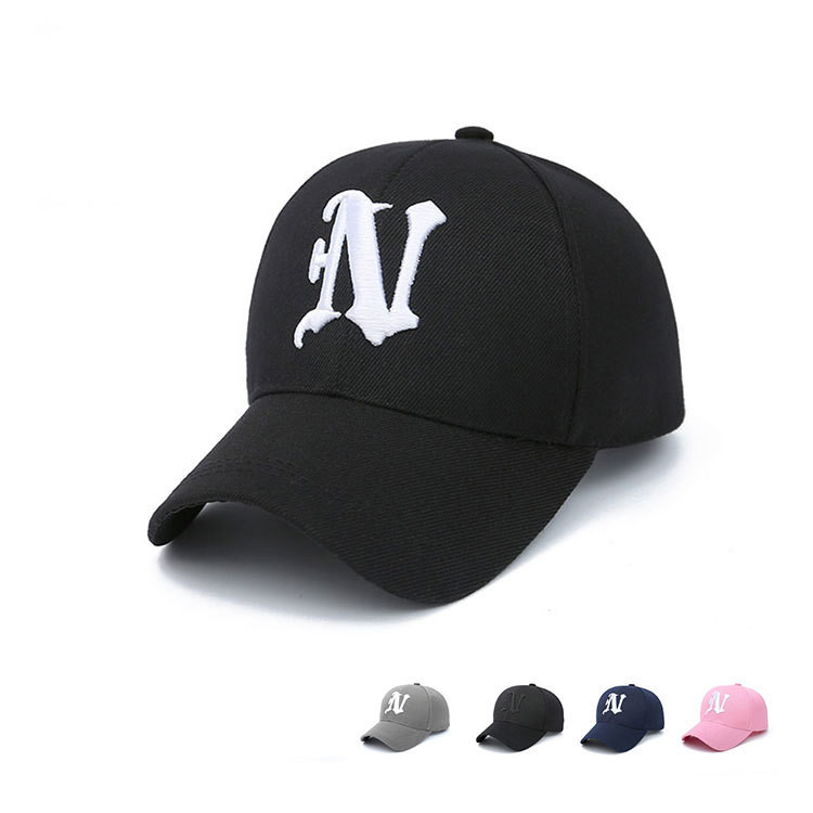 Men's and women's hats baseball cap Korean version embroidery N letter baseball cap men and women with the same sunshade cap