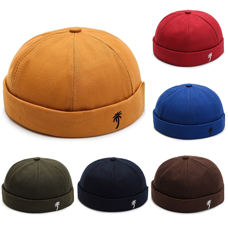 Beanie Hats Men Women Spring Autumn Landlord Streetwear Hip Hop Brimss Hat Embroidered coconut tree Docker Cap